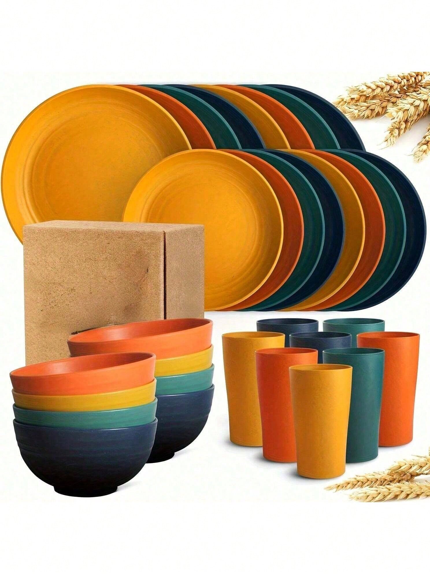 16 Piece Kitchen Wheat Straw D - огляд і ціна Outdoor Camping Kitchen Set