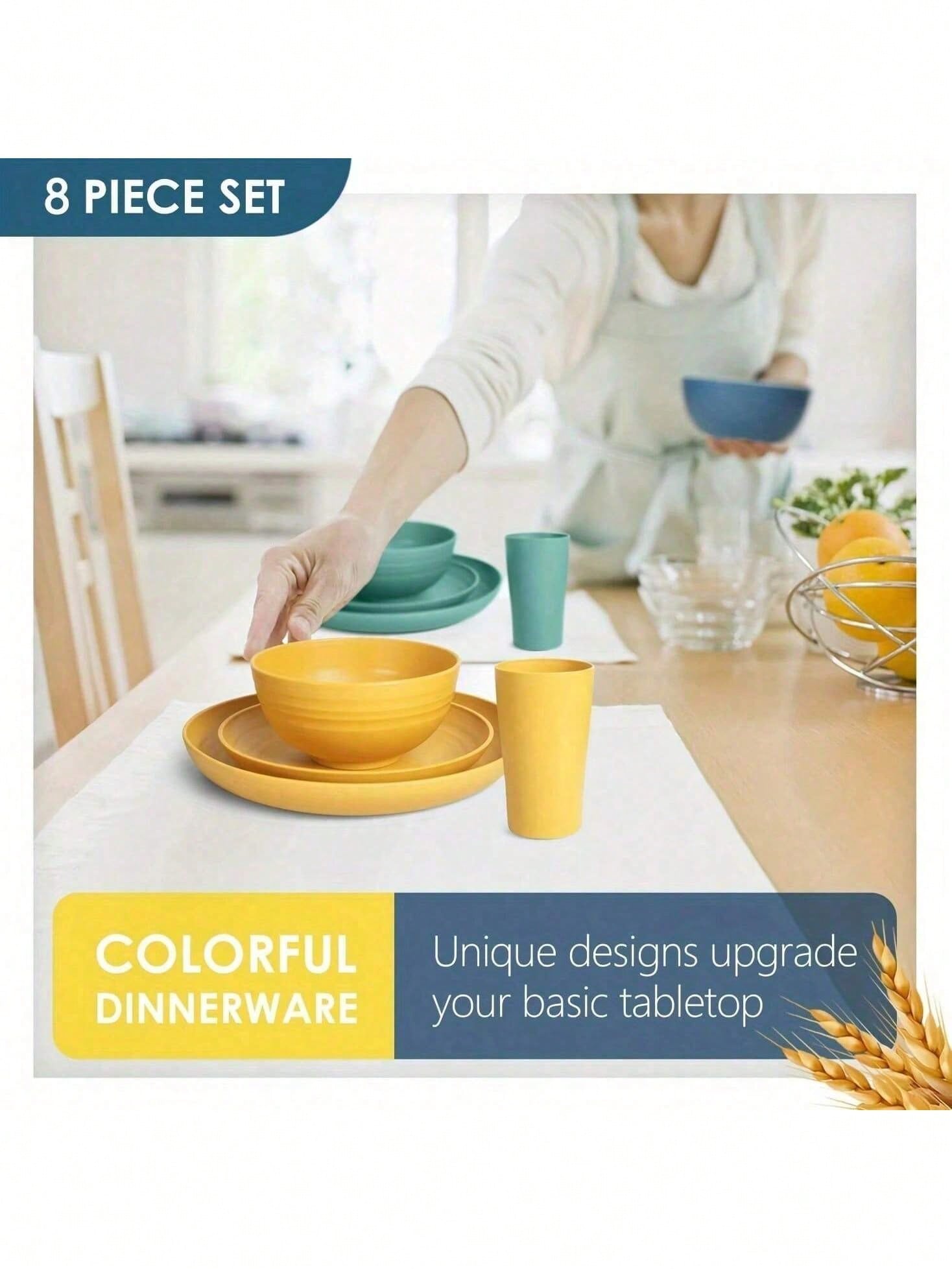 16 Piece Kitchen Wheat Straw D - огляд і ціна Outdoor Camping Kitchen Set