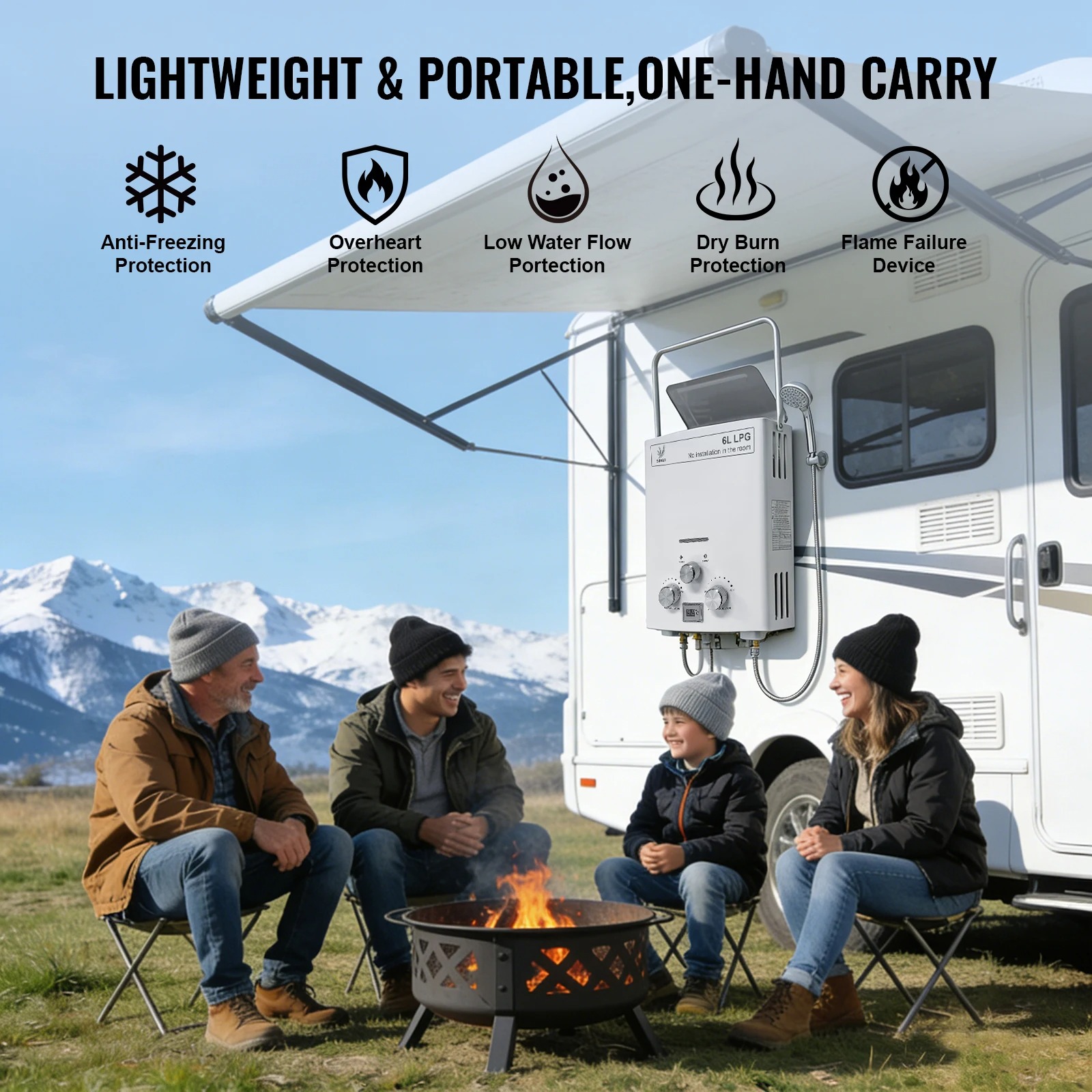 LPG Gas Water Heater|SIHAO 6L  - огляд і ціна Outdoor Camping Hot Water Heater