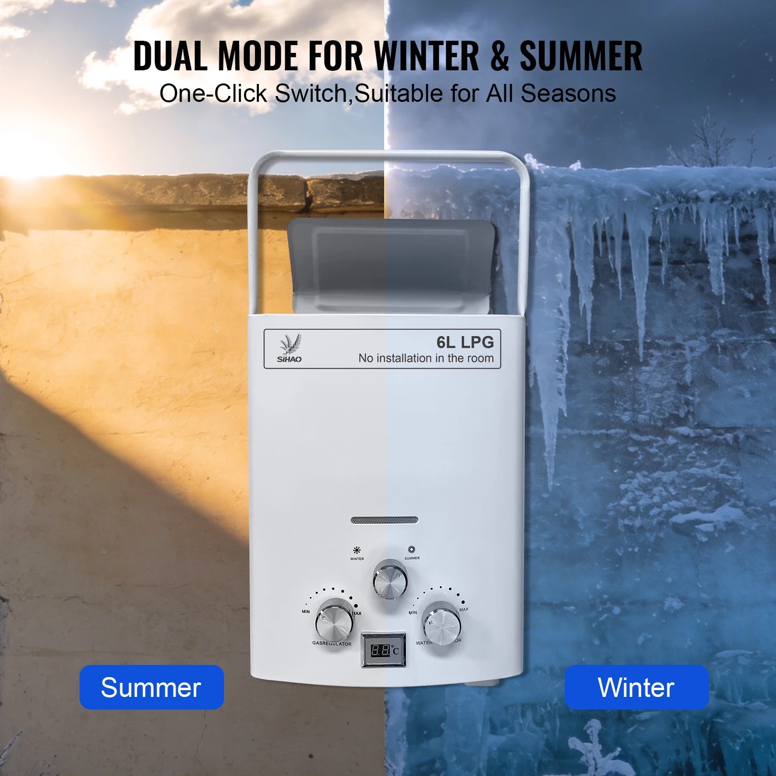 LPG Gas Water Heater|SIHAO 6L  - огляд і ціна Outdoor Camping Hot Water Heater